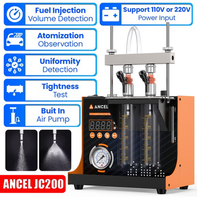 #ad ANCEL JC200 Fuel Injector Cleaner Tester Tool Dual Channel Pressure Adjustment $109.99