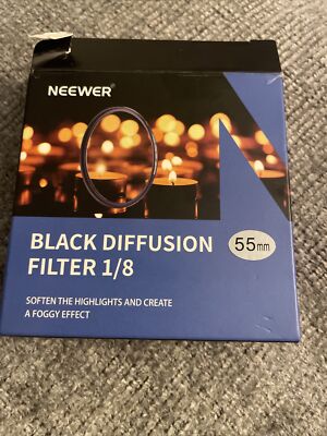 NEEWER 55mm Black Diffusion 1/8 Filter Dreamy Cinematic Effect