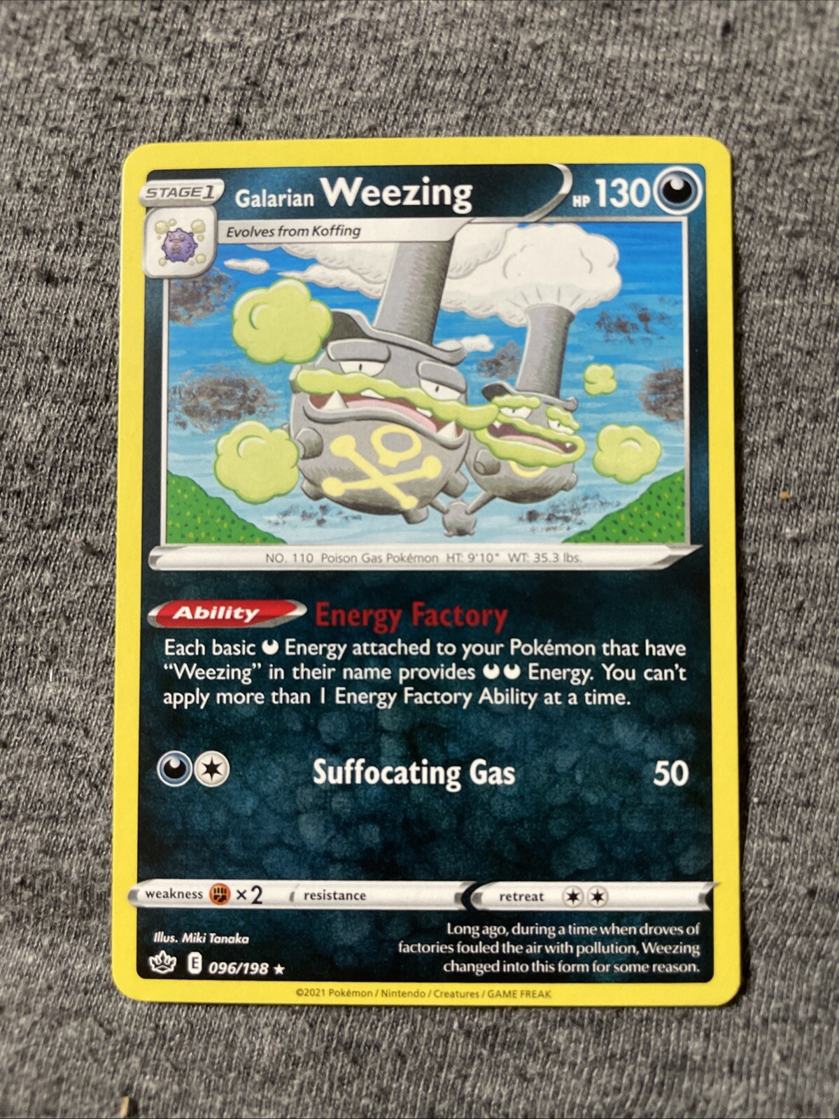 Pokémon TCG Galarian Weezing Chilling Reign 96/198 Non Holo Rare Nm/m Pack Fresh