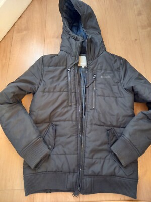 Bench Mens Armature Puffer Jacket Size S Black Hoody Warm Cozy  Water-repellent UK