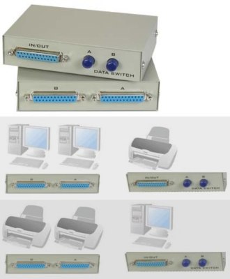 Lot5x 2way/port DB25 pin/wire AB Manual Data Switch Box,Parallel Printer LPT {T