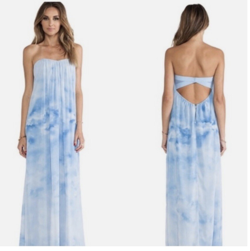 bcbg light blue dress Monaco Sky Blue Corset Maxi Dress – YASYA MINOCHKINA main image 1