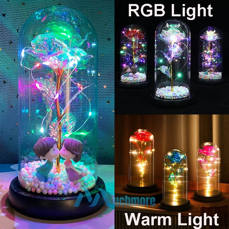 Regalo Fonna Rose Conservate In Cupola Di Vetro - Con Luce LED Regalo Donna 1119759