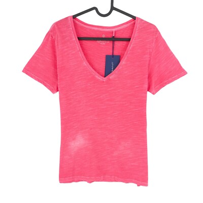 GANT Pink Sonnenverblasster V-Ausschnitt T-Shirt Größe S
