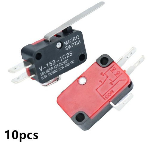 10PCS Miniature Micro Switch Mini Lever Actuator Reset Microswitch SPDT ...
