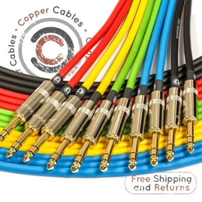 TRS Patch Lead. REAN by NEUTRIK Balanced Cable, Jack to Jack Patch Cord
