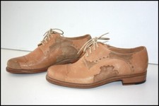 FREE LANCE Derbies à Lacets Tout Cuir et Daim Marron Clair T 36 TTBE