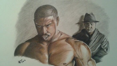 Creed Color Pencil Drawing Rocky Michael B Jordan Sylvester Stallone Ebay