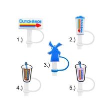 Dutch Bros Coffee Inspired Reusable Straw Toppers Stickers