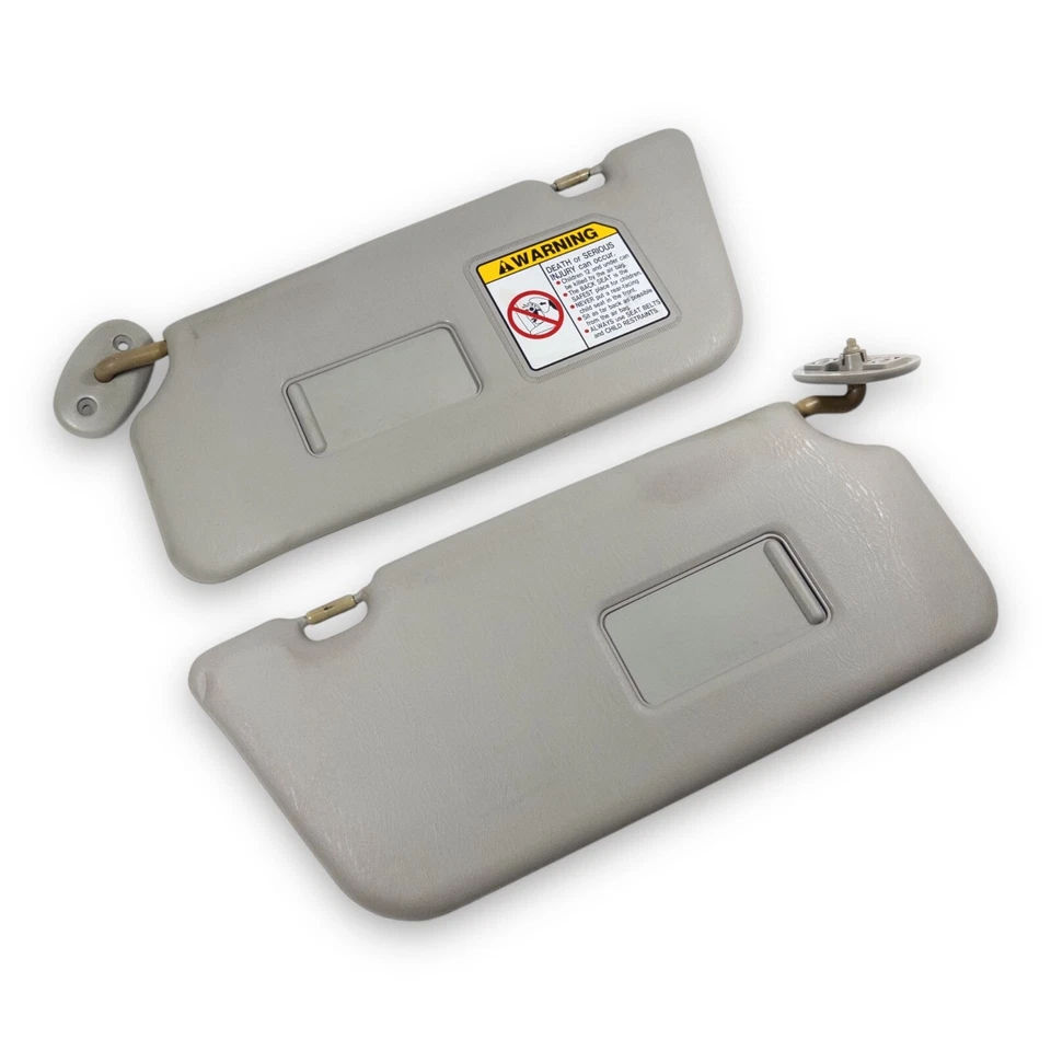 1999-2004 Grand Vitara Chevy Tracker Driver & Passenger Side Sun Visor Pair Gray - Image 3 of 4