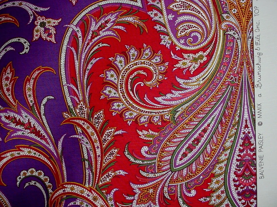 Tela de tapicería con estampado de ciruela de cachemira Balvenie Brunschwig & Fils BR-79796 1-3/4 AÑOS Foto 3 de 4