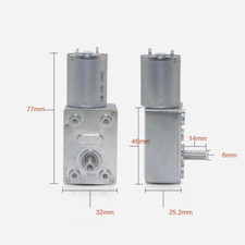 JGY370 0.6-375RPM Metal Gear Motor Low Speed DC 12V/24V Worm Gear Reducer Motor