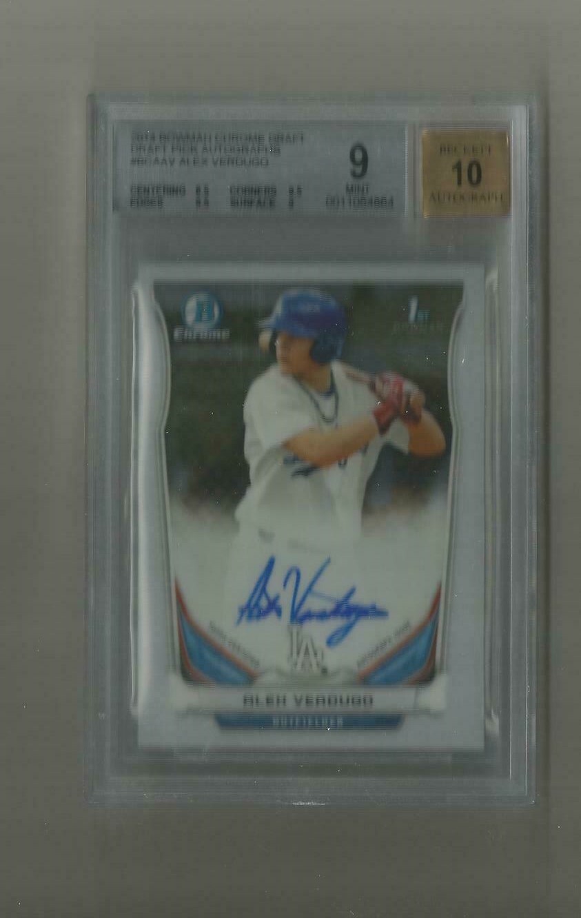 Alex Verdugo 2014 Bowman Chrome Draft Auto  1st  BGS 9/10