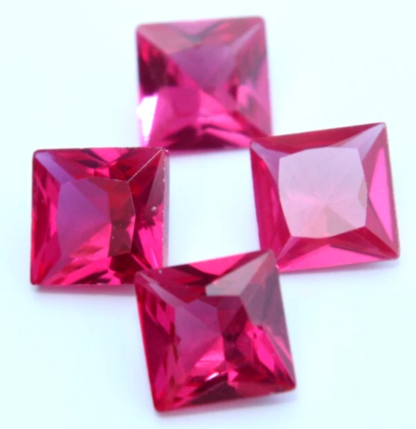 Natural Red Ruby 10 Pc Loose Gemstone Certify Princess Cut Gemstone 6x3 mm Lot - Image 2 of 4