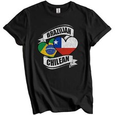 Brazilian Chilean Hearts Brazil Chile Flags T-Shirt