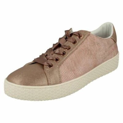 。。。。 Bugatti Damenschuhe Schnür-Sneaker 52505, Spitze Metallic Rose