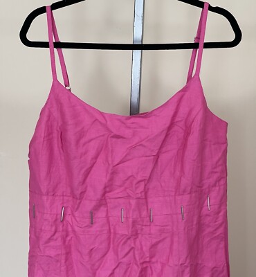 Ashley Stewart Fuchsia Pink Adjustable Straps Fully Lined Dress Women US 14  NWT