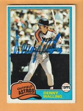 Denny Walling Houston Astros AUTO Signed 1981 Topps Clemson Tigers 5F