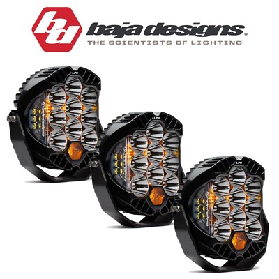 Baja Designs (3) LP9 Pro Clear Spot Beam 5000K LED Light Pods 11,025 Lumens