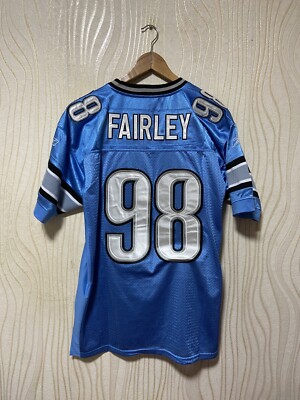 DETROIT LIONS NFL FOOTBALL SHIRT JERSEY REEBOK sz 50 #98 FAIRLEY