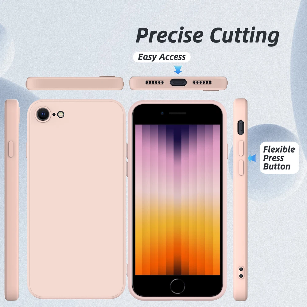 Phone Case For iPhone 7 8 SE 2nd 3rd 2022/2020 Liquid Silicone Screen Protector Phone Case For iPhone 7 8 SE 2nd 3rd 2022/2020 Liquid Silicone Screen Protector