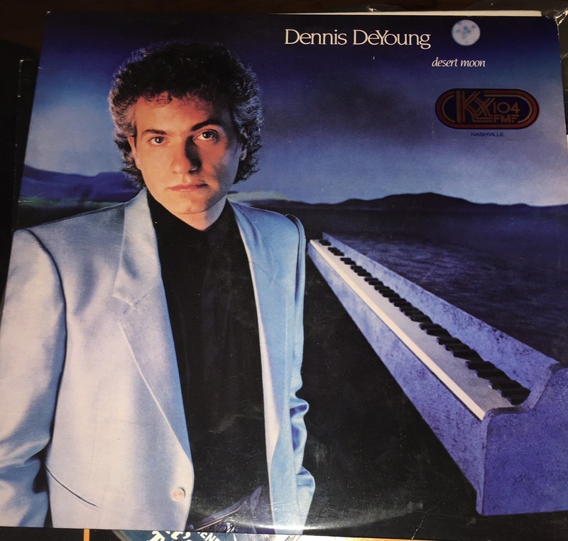 Desert Moon 1984 LP Dennis DeYoung A&M Records OG Insert Radio Station Sticker