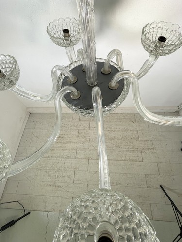 GRANDE LAMPADARIO MURANO ROSTRATO Barovier 6 BRACCI CHANDELIER ø 110 cm ANNI '30 - Foto 4 di 21