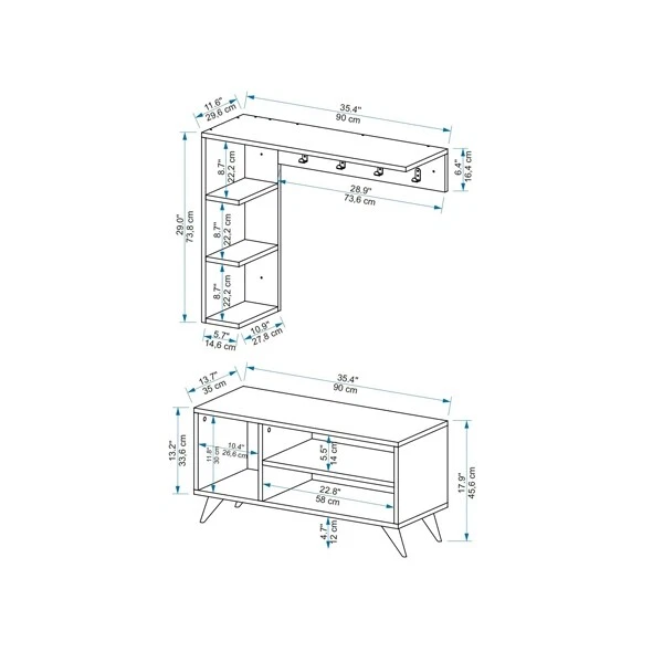 Mobile Ingresso Ad Angolo Appendiabiti Scarpiera Bianco Samle - Immagine 3 di 4