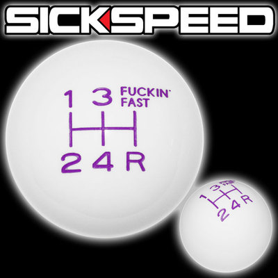WHITE/PURPLE FING FAST SHIFT KNOB 5 SPEED SHORT THROW SELECTOR UN2 KIT K46