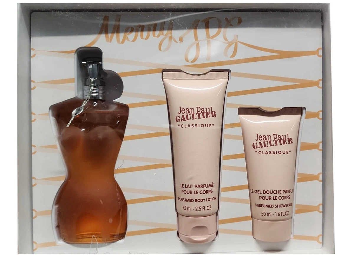 Jean Paul Gaultier Classique 3pc gift set for Women 3.4 oz edt 1.6 oz S g more