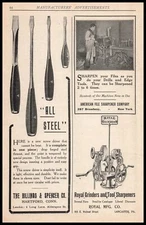 1909 American File Sharpener Drill Edge Tools New York Photo Blacksmith Print Ad