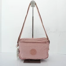 Kipling Abanu Crossbody Bag Shoulder Purse KI1051 Polyamide Glitter Twist Pink