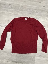 Sonoma Life Style Mens XL Long Sleeve V Neck Sweater Red