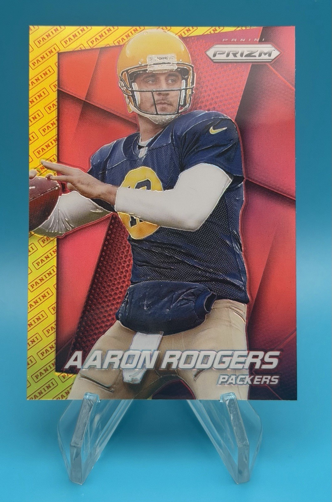 2014 Panini Prizm: # 67 Aaron Rodgers Red Yellow Prizm