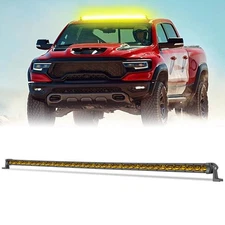 40/42inch Amber LED Work Light Bar Single Row Spot Flood Combo 4WD Truck SUV FOG