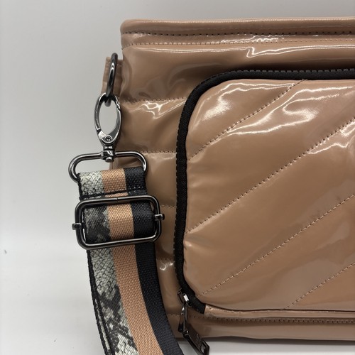 EUC Think Royln Bank Street XL Nude Quilted Patent Crossbody Bag Purse Wallet - Picture 4 of 14
