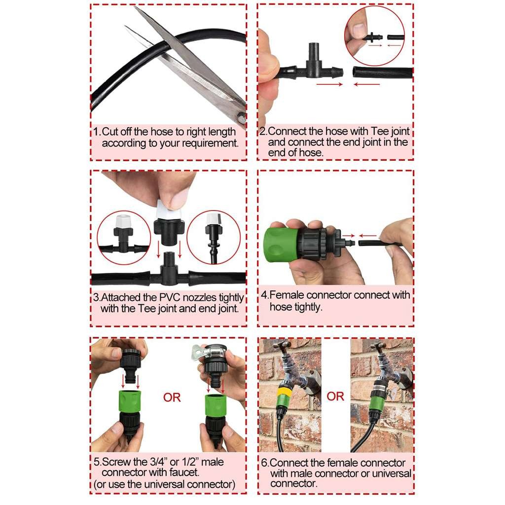 33ft Outdoor Patio Water Mister Nozzle Misting Cooling System Fan Cooler SET