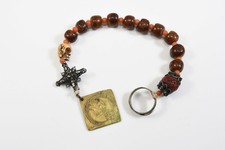 O36D01- Stary różaniec dziesiąty XVII w. Srebrny mosiądz róg i koralowce