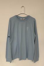 T-shirt uomo Trapstar manica lunga girocollo logo blu chiaro taglia media