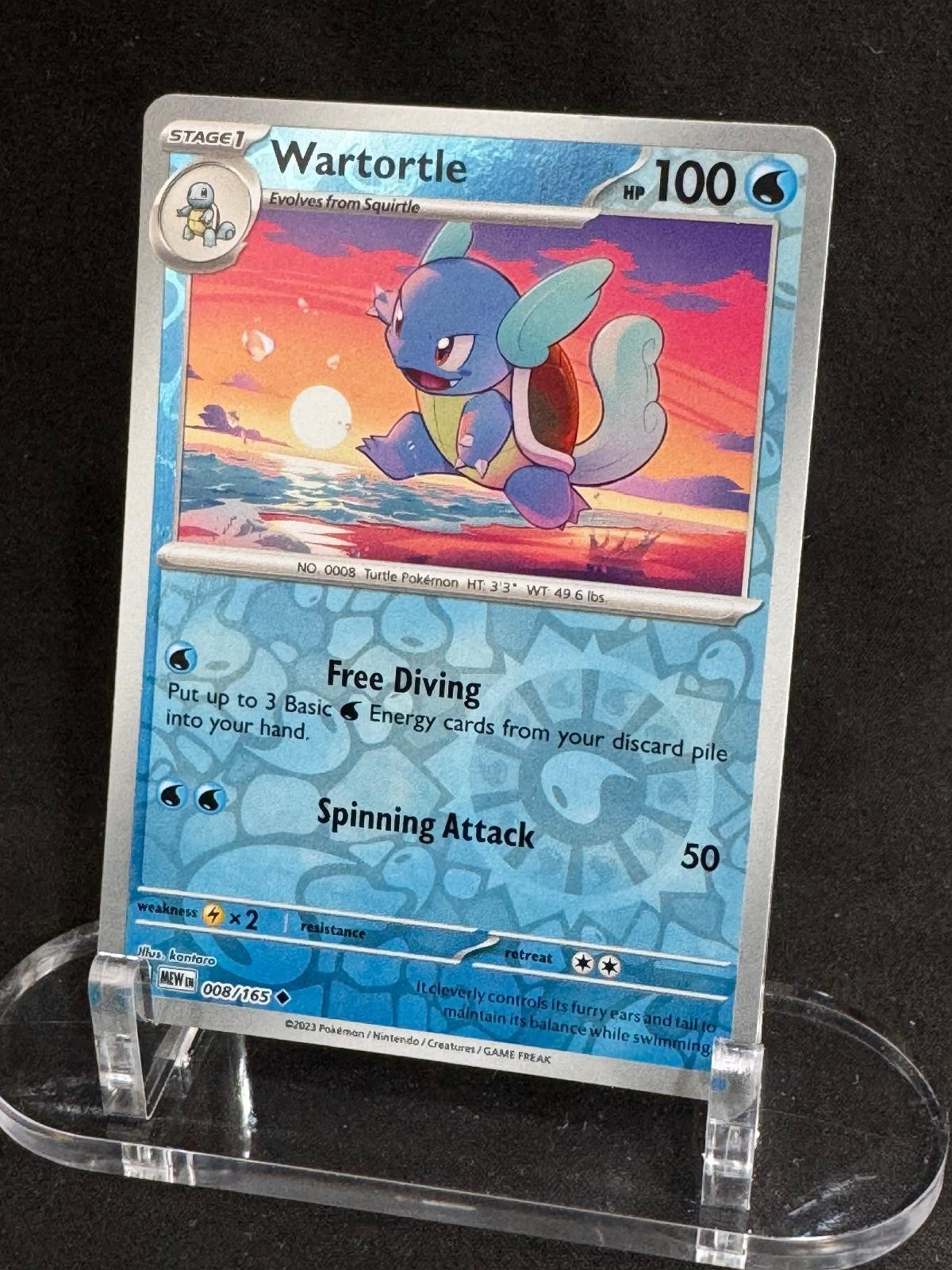Wartortle 008/165 Uncommon 151 Pokemon Reverse Holo Near Mint