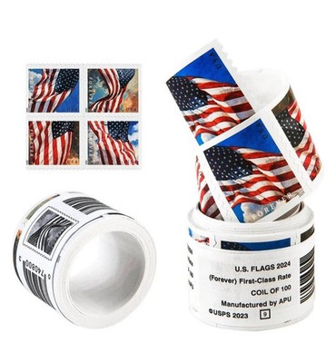 Brand new 2024 US Flag Themed Stamp Collection Coil Roll