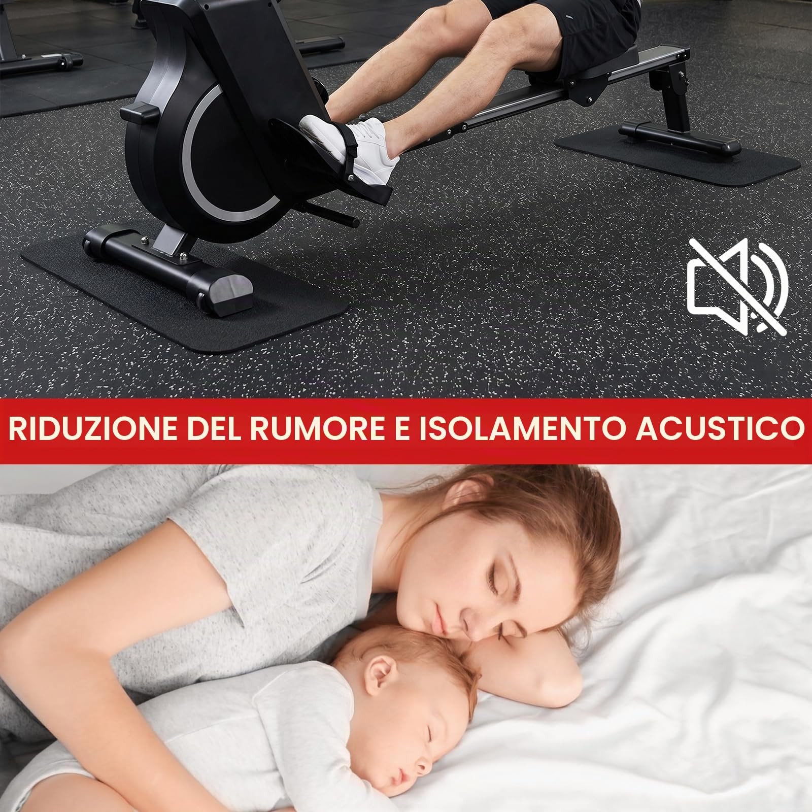 2 Pezzi Tappetini Palestra Tappeto Tapis Roulant in PVC Antiscivolo da 6 mm foto 6