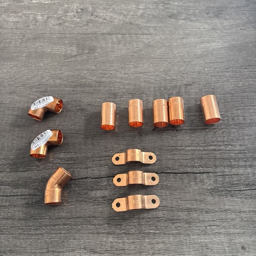 Lot of 11 Copper Pipe Fittings New Unused