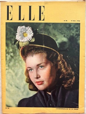 ELLE Magazin Nr. 26 vom 14. Mai 1946 alte Modezeitschrift Cover Hut LEGROUX