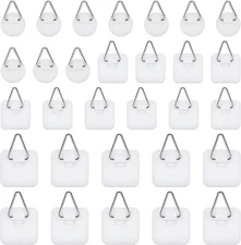 cobee 30 Pcs Adhesive Picture Hanger, Hooks for Hanging White 