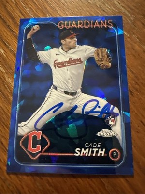 Cade Smith Signed Cleveland Guardians IP Autograph Auto 2024 Bowman Sapphire RC