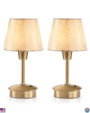 UMEXUS 2-Pack Mini Cordless Table Lamps - Rechargeable Touch-Control Dimmable
