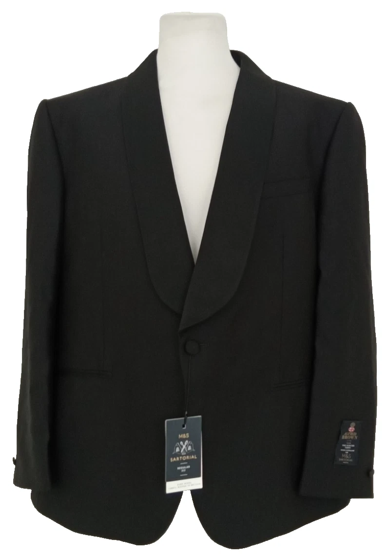 M&S Sartorial Men's Size 46S Wool Rich Shawl Lapel Dinner Tux New