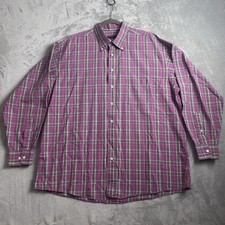 Burberry London Shirt Mens 2XL Pink Nova Check Plaid Button Up Casual USA Made