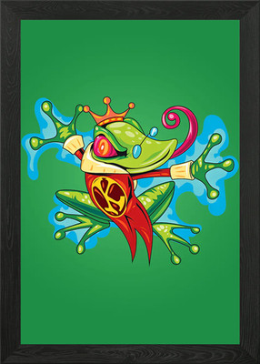 Bunter Froschkönig gerahmtes Wandbild Poster Leinwanddruck Bild
